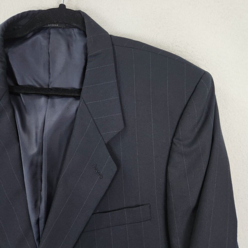 Albert Nipon Jacket Mens 46r Navy Blue Pinstripe … - image 2